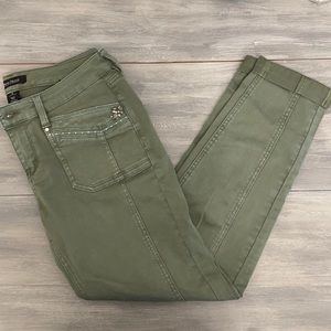 Army green jean pants